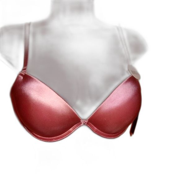 Youmita Old Rose Shiny Push-Up Plunge 34C Bra NWT - Picture 5 of 16